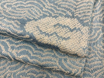 平和屋着物●上質な小紋　総絞り　雲重ね文　正絹　逸品　BAAX8711mz