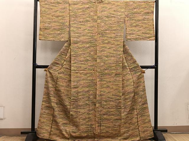 平和屋着物■上質な小紋　遠山花文　正絹　逸品　BAAX8712mz