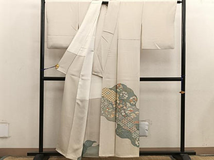 平和屋着物■豪華色留袖　駒刺繍　切嵌　宝尽くし花文　金糸　正絹　逸品　BAAX8714mz