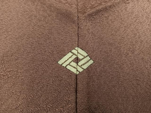 平和屋着物■上質な色無地　霞地紋　砺茶色　正絹　逸品　BAAX8715mz