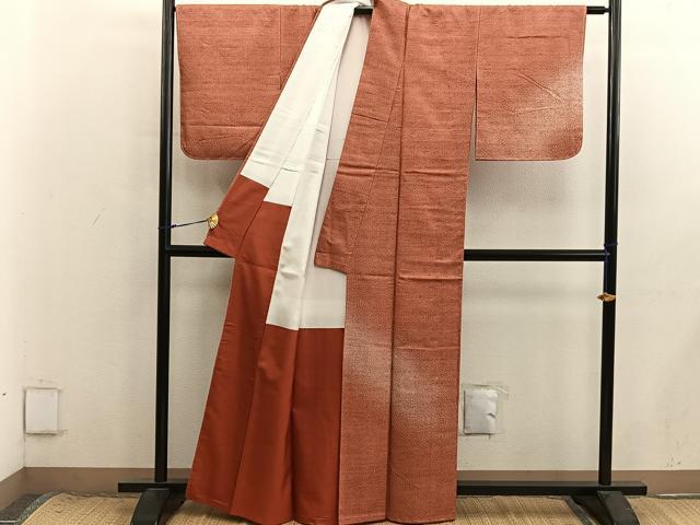 平和屋着物■訪問着　紬地　霞文　正絹　逸品　BAAX8717mz