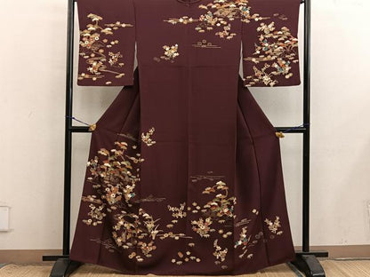 平和屋着物●訪問着　風景花文　金彩　正絹　逸品　BAAX8720mz