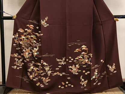 平和屋着物●訪問着　風景花文　金彩　正絹　逸品　BAAX8720mz
