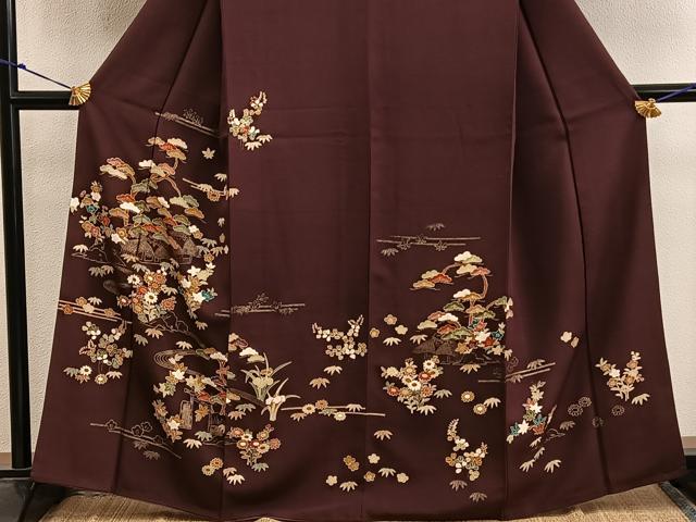 平和屋着物●訪問着　風景花文　金彩　正絹　逸品　BAAX8720mz