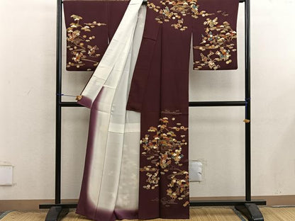 平和屋着物●訪問着　風景花文　金彩　正絹　逸品　BAAX8720mz