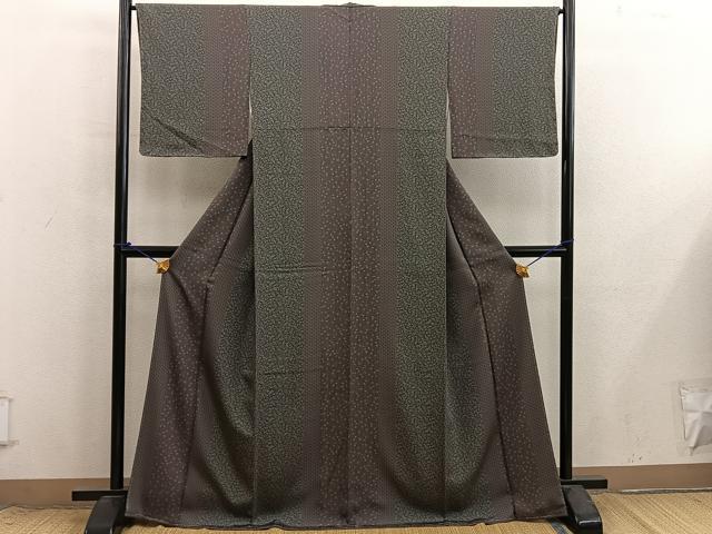 平和屋着物●上質な小紋　草花文　正絹　逸品　BAAX8722mz