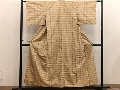 平和屋着物■上質な紬　花織　正絹　逸品　BAAX8727mz