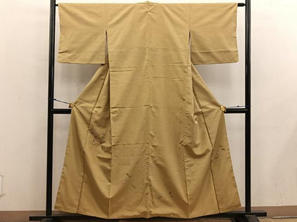平和屋着物■色留訪問着　紬地　椿花文　正絹　逸品　BAAX8729mz