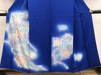 平和屋着物■訪問着　御所車花文　暈し染め　正絹　逸品　BAAX8735mz