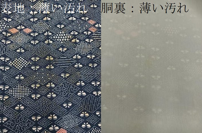 平和屋着物■上質な小紋　菱舞蝶文　BAAX8736mz