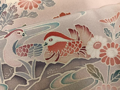 平和屋着物■訪問着　鴛鴦花文　暈し染め　正絹　逸品　BAAX8739mz