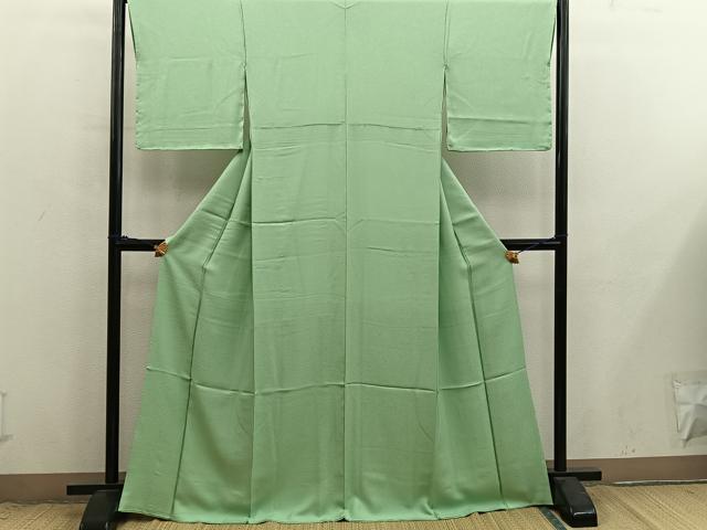 平和屋着物●上質な色無地　花唐草地紋　柳茶色　正絹　逸品　BAAX8740mz
