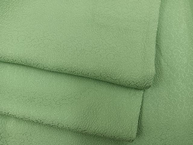平和屋着物●上質な色無地　花唐草地紋　柳茶色　正絹　逸品　BAAX8740mz