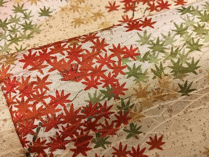 平和屋着物■上質な小紋　楓文　金彩　正絹　逸品　BAAX8742mz