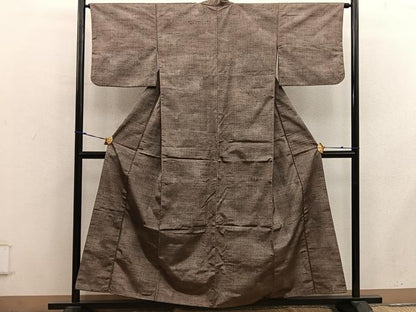 平和屋着物■上質な紬　絣文様　正絹　逸品　BAAX8745mz