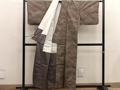平和屋着物■上質な紬　絣文様　正絹　逸品　BAAX8745mz