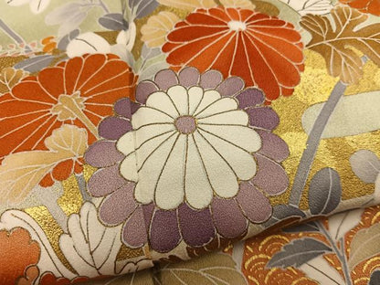 平和屋着物●訪問着　駒刺繍　牡丹花文　暈し染め　金彩　高島屋扱い　正絹　逸品　BAAX8750mz