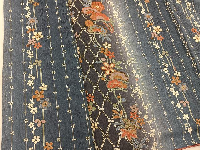 平和屋着物■上質な小紋　草花文　暈し染め　正絹　逸品　BAAX8752mz