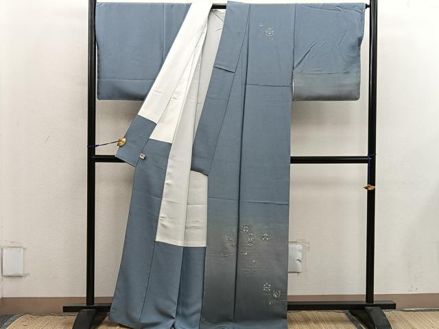 平和屋着物●訪問着　総刺繍　草花文　暈し染め　まるやま扱い　正絹　逸品　未使用　BAAX8754mz