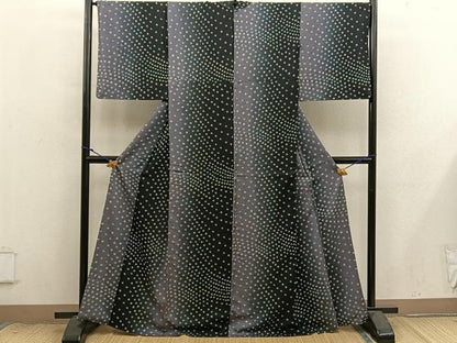 平和屋着物●上質な小紋　総絞り　暈し染め　まるやま扱い　正絹　逸品　BAAX8755mz