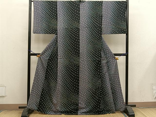 平和屋着物●上質な小紋　総絞り　暈し染め　まるやま扱い　正絹　逸品　BAAX8755mz