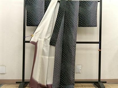 平和屋着物●上質な小紋　総絞り　暈し染め　まるやま扱い　正絹　逸品　BAAX8755mz