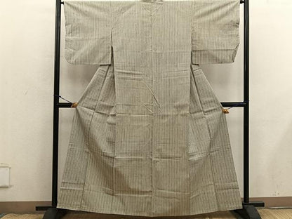 平和屋着物■上質な紬　縞　正絹　逸品　BAAX8756mz