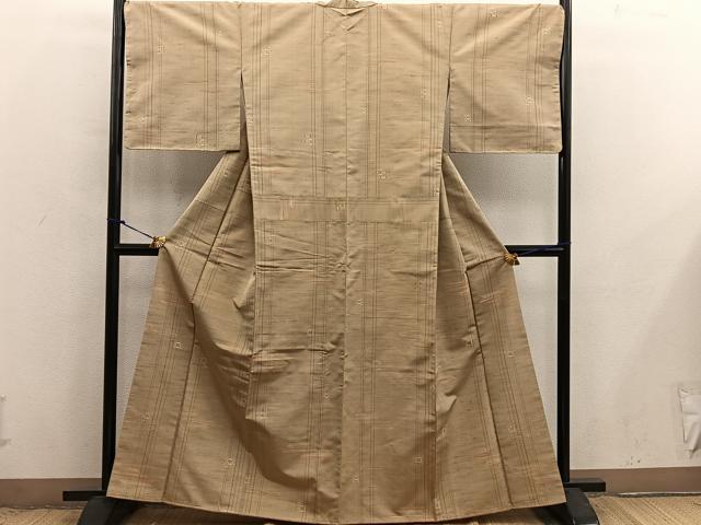 平和屋着物■上質な紬　絣文様　正絹　逸品　未使用　BAAX8759mz