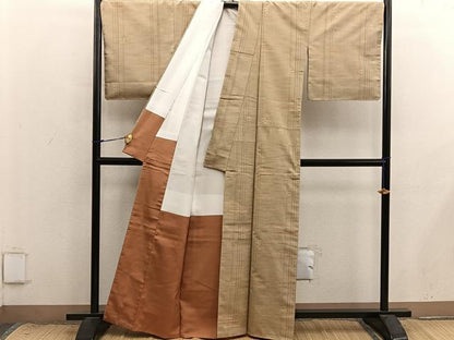 平和屋着物■上質な紬　絣文様　正絹　逸品　未使用　BAAX8759mz