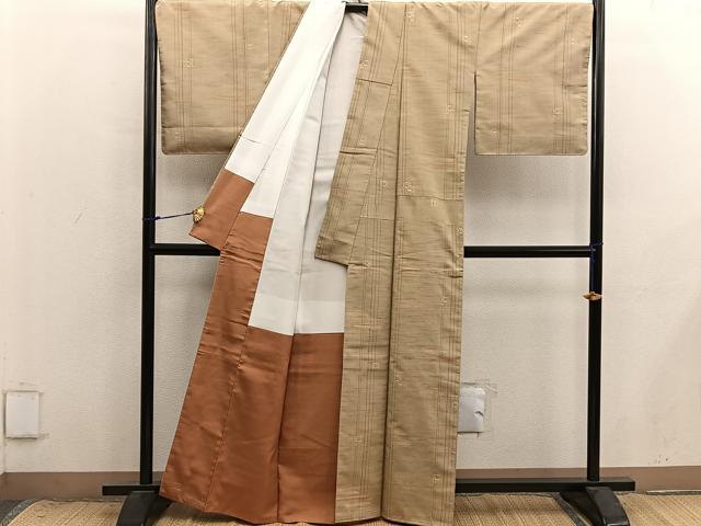 平和屋着物■上質な紬　絣文様　正絹　逸品　未使用　BAAX8759mz