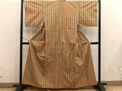 平和屋着物■上質な紬　間道　正絹　逸品　BAAX8762mz