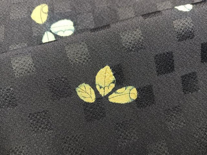 平和屋着物■上質な小紋　草葉文　正絹　逸品　BAAX8763mz