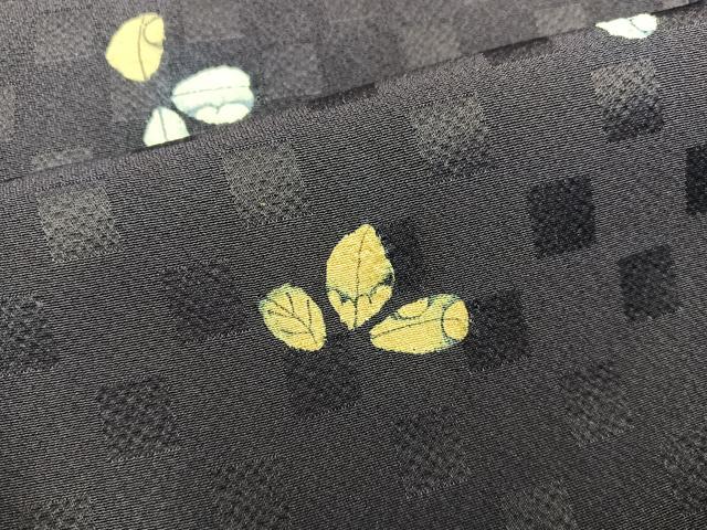 平和屋着物■上質な小紋　草葉文　正絹　逸品　BAAX8763mz
