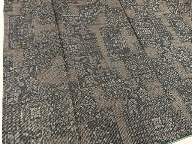 平和屋着物■上質な紬　7マルキ　色紙重ね花文　正絹　逸品　BAAX8766mz
