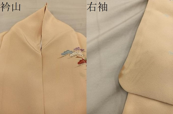 平和屋着物●訪問着　刺繍　風景花文　暈し染め　正絹　逸品　BAAX8768mz