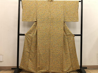 平和屋着物■上質な小紋　草花文　正絹　逸品　BAAX8769mz