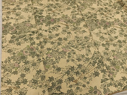 平和屋着物■上質な紬　型染め　菊花文　正絹　逸品　BAAX8770mz