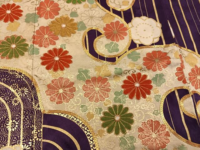 平和屋着物■豪華振袖　駒刺繍　立波菊花文　金彩　正絹　逸品　BAAX8771mz