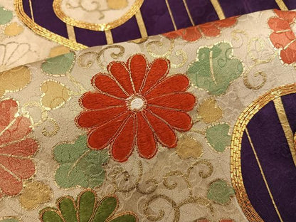 平和屋着物■豪華振袖　駒刺繍　立波菊花文　金彩　正絹　逸品　BAAX8771mz