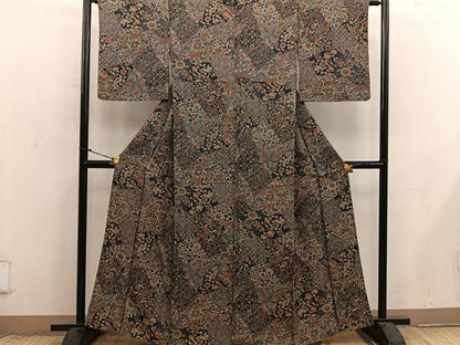 平和屋着物■上質な小紋　更紗花鳥文　正絹　逸品　BAAX8773mz