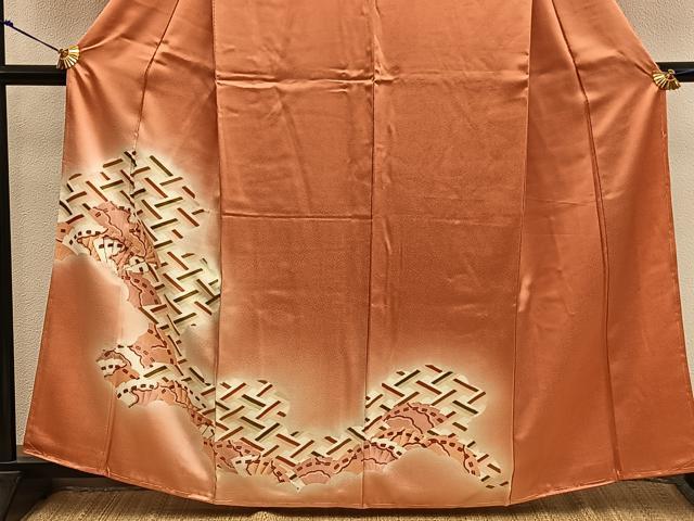 平和屋着物■訪問着　駒刺繍　檜扇　暈し染め　正絹　逸品　未使用　BAAX8779mz