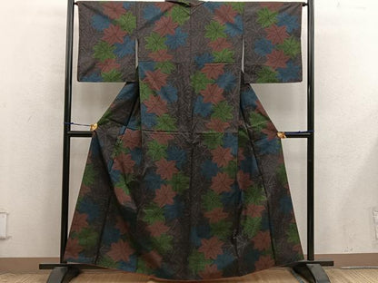 平和屋着物■本場大島紬　7マルキ　楓文　正絹　逸品　BAAX8782mz