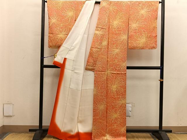 平和屋着物■上質な小紋　乱菊　正絹　逸品　BAAX8786mz