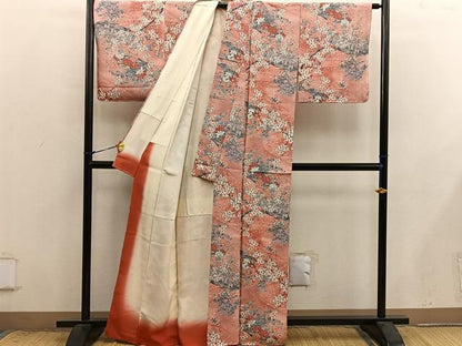 平和屋着物■上質な小紋　枝梅文　正絹　逸品　BAAX8791mz