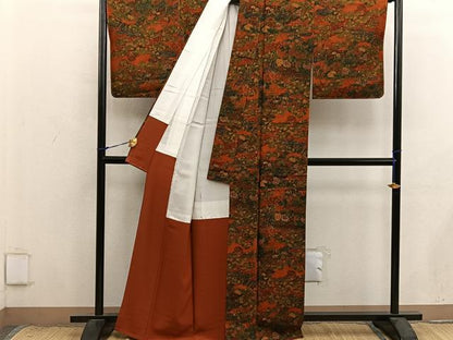 平和屋着物■上質な小紋　草花文　正絹　逸品　未使用　BAAX8792mz