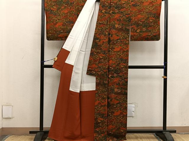平和屋着物■上質な小紋　草花文　正絹　逸品　未使用　BAAX8792mz