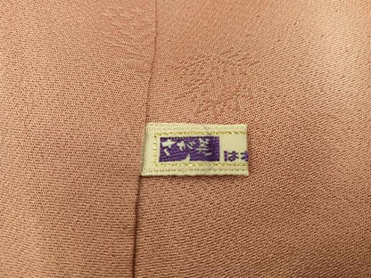 平和屋着物●上質な色無地　風景地紋　纁色　さが美扱い　正絹　逸品　未使用　BAAX8793mz