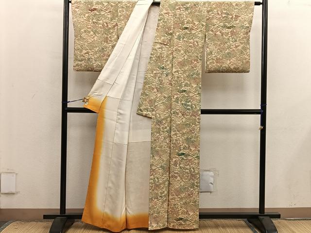 平和屋着物■上質な小紋　型染め　菊花文　やまと誂製　正絹　逸品　BAAX8796mz