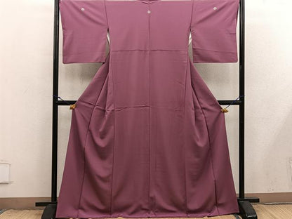 平和屋着物■上質な色無地　蘇芳香色　正絹　逸品　BAAX8797mz