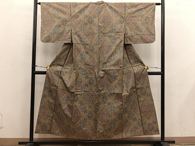 平和屋着物■本場大島紬　7マルキ　菱花文　正絹　逸品　BAAX8798mz